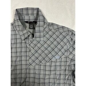 Outdoor Research Astroman Sun Shirt Men's Medium Grey Plaid Snap Button 274413